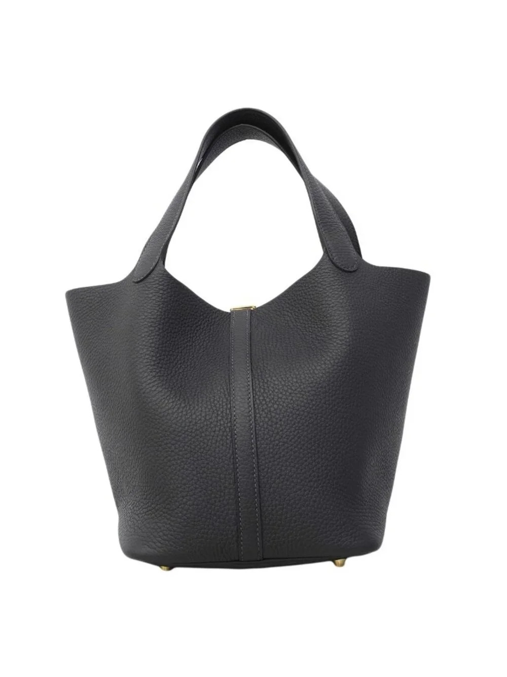 Hermes Handbag Picotin Lock MM Taurillon Clemence Canvas Gold